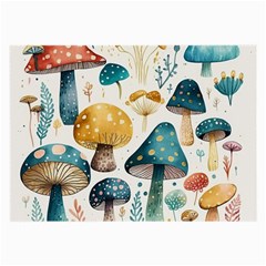 Mushroom Forest Fantasy Flower Nature Large Glasses Cloth (2 Sides) by Bangk1t