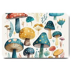 Mushroom Forest Fantasy Flower Nature Large Doormat by Bangk1t