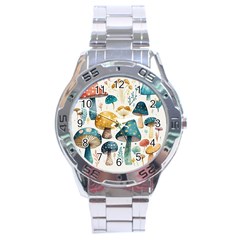 Mushroom Forest Fantasy Flower Nature Stainless Steel Analogue Watch by Bangk1t