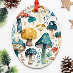 Mushroom Forest Fantasy Flower Nature Ornament (oval Filigree)