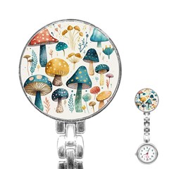 Mushroom Forest Fantasy Flower Nature Stainless Steel Nurses Watch by Bangk1t