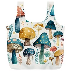 Mushroom Forest Fantasy Flower Nature Full Print Recycle Bag (xl) by Bangk1t