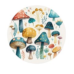 Mushroom Forest Fantasy Flower Nature Mini Round Pill Box (pack Of 5) by Bangk1t