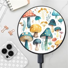 Mushroom Forest Fantasy Flower Nature Wireless Fast Charger(black) by Bangk1t