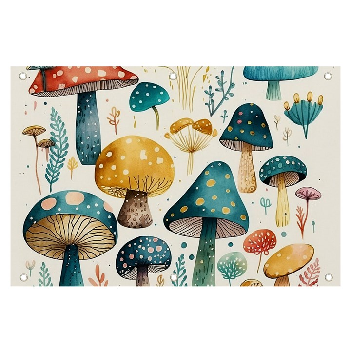 Mushroom Forest Fantasy Flower Nature Banner and Sign 6  x 4 