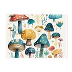 Mushroom Forest Fantasy Flower Nature Crystal Sticker (A4) Front