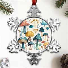 Mushroom Forest Fantasy Flower Nature Metal Small Snowflake Ornament