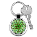 Flower Mandala Art Drawing Spring Background Key Chain (Round) Front