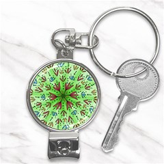 Flower Mandala Art Drawing Spring Background Nail Clippers Key Chain by Bangk1t