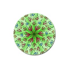 Flower Mandala Art Drawing Spring Background Magnet 3  (round) by Bangk1t