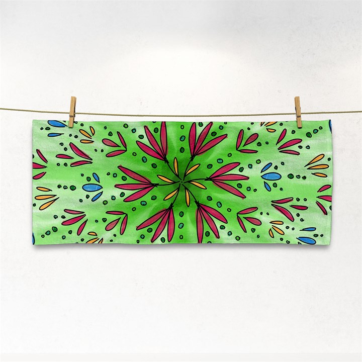 Flower Mandala Art Drawing Spring Background Hand Towel