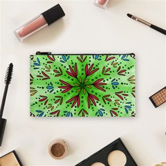 Flower Mandala Art Drawing Spring Background Cosmetic Bag (small) by Bangk1t