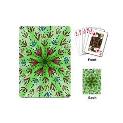 Flower Mandala Art Drawing Spring Background Playing Cards Single Design (mini)