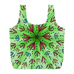 Flower Mandala Art Drawing Spring Background Full Print Recycle Bag (l) by Bangk1t