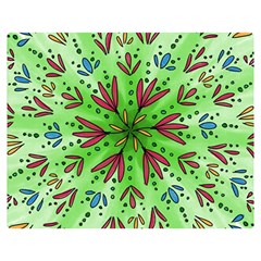 Flower Mandala Art Drawing Spring Background Two Sides Premium Plush Fleece Blanket (medium) by Bangk1t