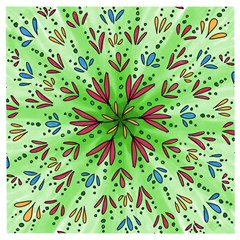 Flower Mandala Art Drawing Spring Background Wooden Puzzle Square by Bangk1t