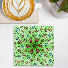 Flower Mandala Art Drawing Spring Background Uv Print Square Tile Coaster  by Bangk1t