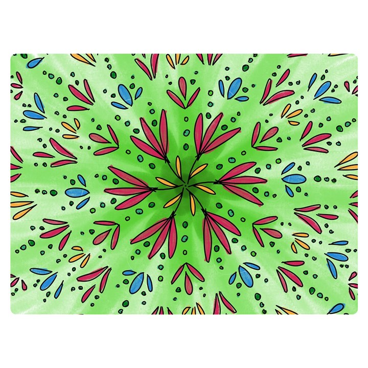 Flower Mandala Art Drawing Spring Background Two Sides Premium Plush Fleece Blanket (Extra Small)