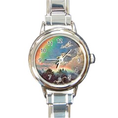 Abstract Art Psychedelic Arts Experimental Round Italian Charm Watch by Bangk1t