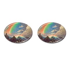 Abstract Art Psychedelic Arts Experimental Cufflinks (oval) by Bangk1t