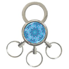 Flower Template Mandala Nature Blue Sketch Drawing 3-ring Key Chain by Bangk1t