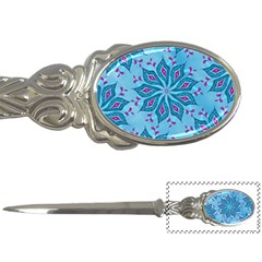 Flower Template Mandala Nature Blue Sketch Drawing Letter Opener by Bangk1t