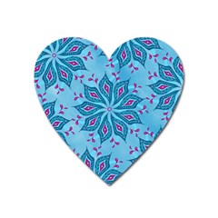 Flower Template Mandala Nature Blue Sketch Drawing Heart Magnet by Bangk1t