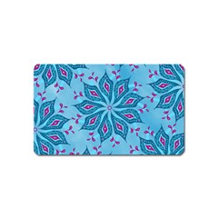 Flower Template Mandala Nature Blue Sketch Drawing Magnet (name Card) by Bangk1t