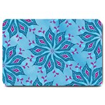 Flower Template Mandala Nature Blue Sketch Drawing Large Doormat 30 x20  Door Mat