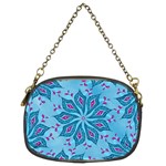 Flower Template Mandala Nature Blue Sketch Drawing Chain Purse (Two Sides) Front