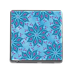 Flower Template Mandala Nature Blue Sketch Drawing Memory Card Reader (square 5 Slot) by Bangk1t