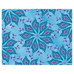 Flower Template Mandala Nature Blue Sketch Drawing Two Sides Premium Plush Fleece Blanket (Medium) 60 x50  Blanket Front