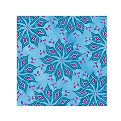 Flower Template Mandala Nature Blue Sketch Drawing Square Satin Scarf (30  X 30 ) by Bangk1t