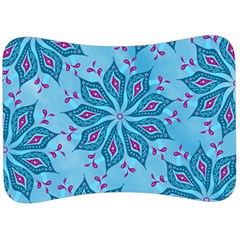 Flower Template Mandala Nature Blue Sketch Drawing Velour Seat Head Rest Cushion by Bangk1t