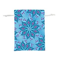 Flower Template Mandala Nature Blue Sketch Drawing Lightweight Drawstring Pouch (l) by Bangk1t