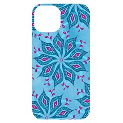 Flower Template Mandala Nature Blue Sketch Drawing Iphone 14 Black Uv Print Case