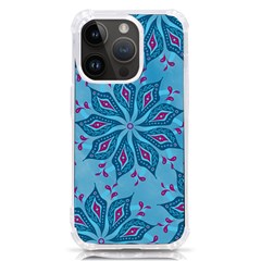 Flower Template Mandala Nature Blue Sketch Drawing Iphone 14 Pro Tpu Uv Print Case by Bangk1t