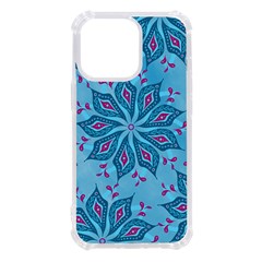 Flower Template Mandala Nature Blue Sketch Drawing Iphone 13 Pro Tpu Uv Print Case