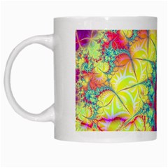 Fractal Spiral Abstract Background Vortex Yellow White Mug by Bangk1t