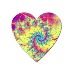 Fractal Spiral Abstract Background Vortex Yellow Heart Magnet by Bangk1t