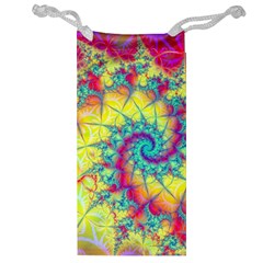 Fractal Spiral Abstract Background Vortex Yellow Jewelry Bag