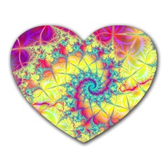 Fractal Spiral Abstract Background Vortex Yellow Heart Mousepad