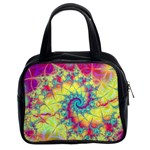 Fractal Spiral Abstract Background Vortex Yellow Classic Handbag (Two Sides) Front