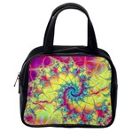 Fractal Spiral Abstract Background Vortex Yellow Classic Handbag (Two Sides) Back