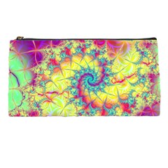 Fractal Spiral Abstract Background Vortex Yellow Pencil Case