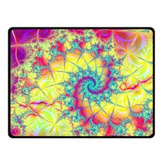 Fractal Spiral Abstract Background Vortex Yellow Fleece Blanket (small)