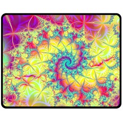 Fractal Spiral Abstract Background Vortex Yellow Two Sides Fleece Blanket (medium) by Bangk1t