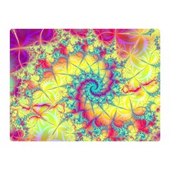 Fractal Spiral Abstract Background Vortex Yellow Two Sides Premium Plush Fleece Blanket (mini) by Bangk1t