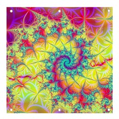 Fractal Spiral Abstract Background Vortex Yellow Banner And Sign 4  X 4  by Bangk1t