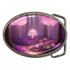 Trees Forest Landscape Nature Neon Belt Buckles